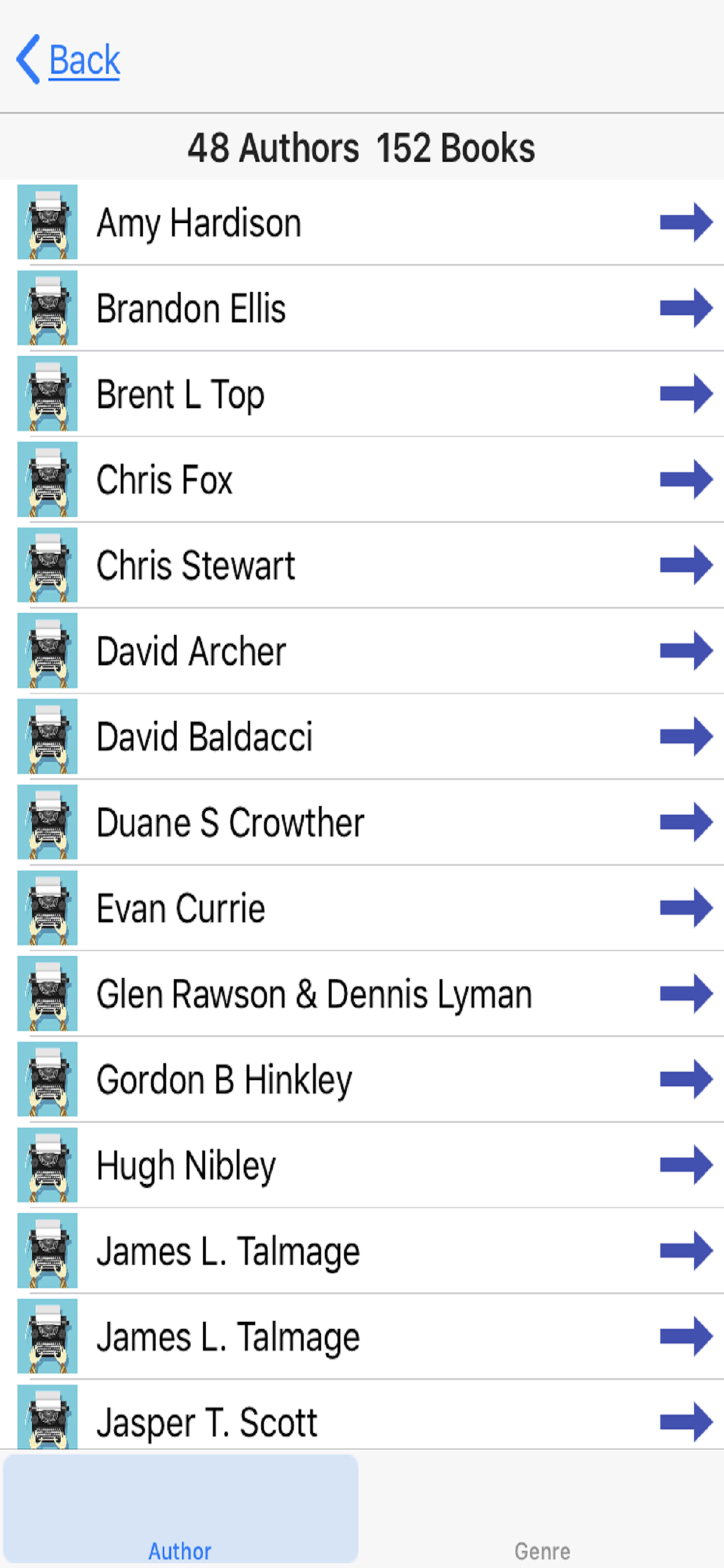 Group by Screen is where you can search for a book by Author, Genre, Year, Rating and Series